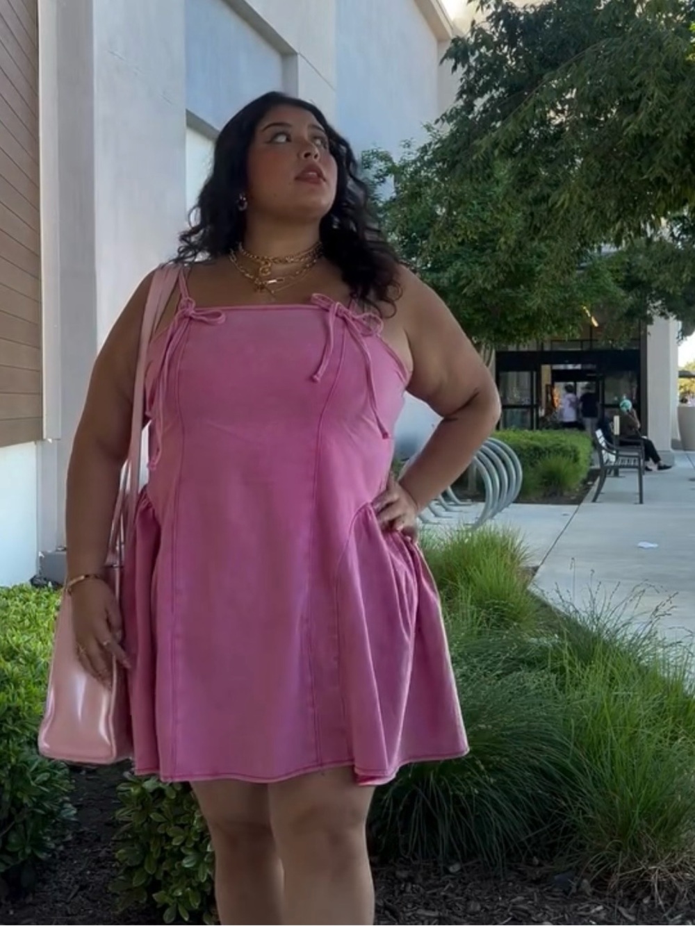 Women's Pink Denim Sundress